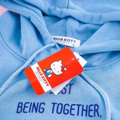 Hello Kitty Embroidery Hoodie - Blue / Large