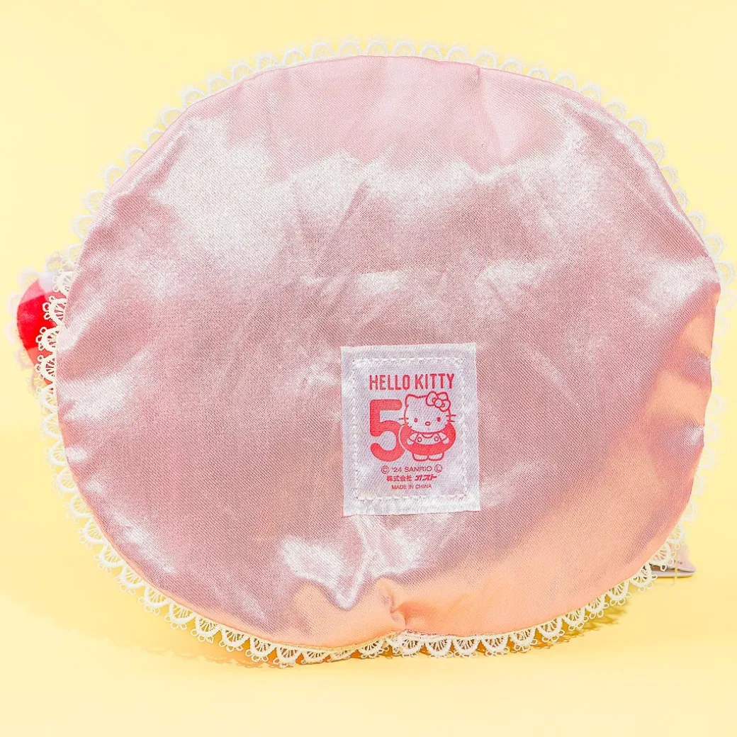 Hello Kitty Gingham Ribbon Fluffy Pouch