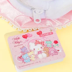 Hello Kitty Gingham Ribbon Fluffy Pouch