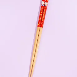 Hello Kitty Gold Bows Wooden Chopsticks