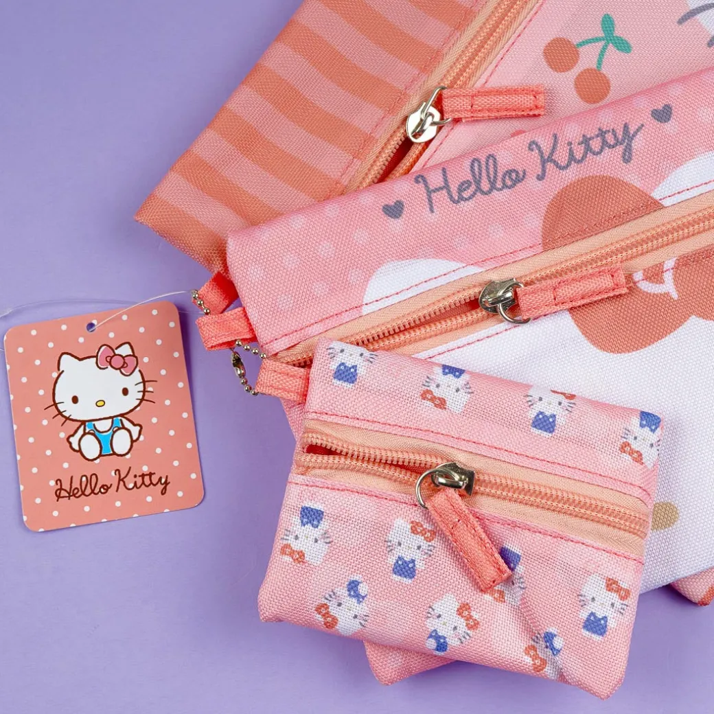 Hello Kitty Heart & Cherry Flat Pouch Set - 3 pc