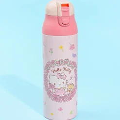 Hello Kitty Pink Floral Harvest One-Push Thermal Bottle