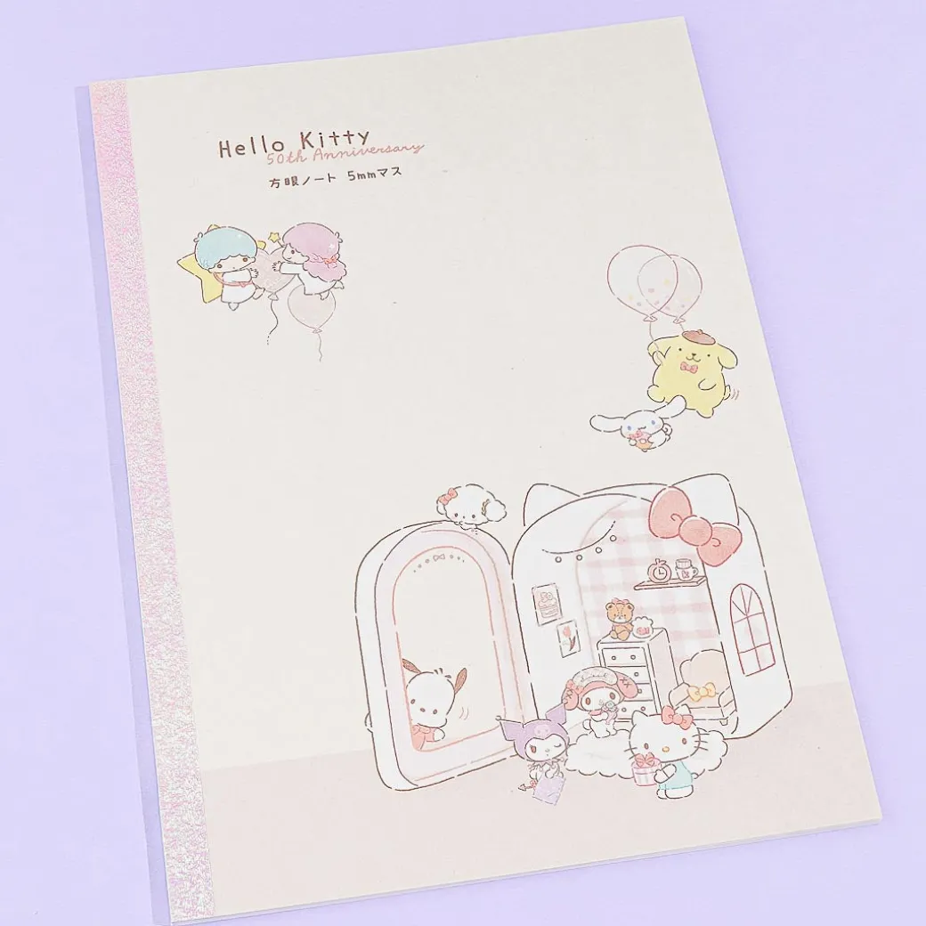 Hello Kitty 50th Anniversary Mini Room B5 Graph Notebook