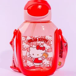 Hello Kitty Ushiro Shiro One-Push Bottle With Straw