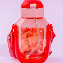 Hello Kitty Ushiro Shiro One-Push Bottle With Straw