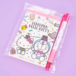 Hello Kitty x Doraemon Notepad & Pen Set
