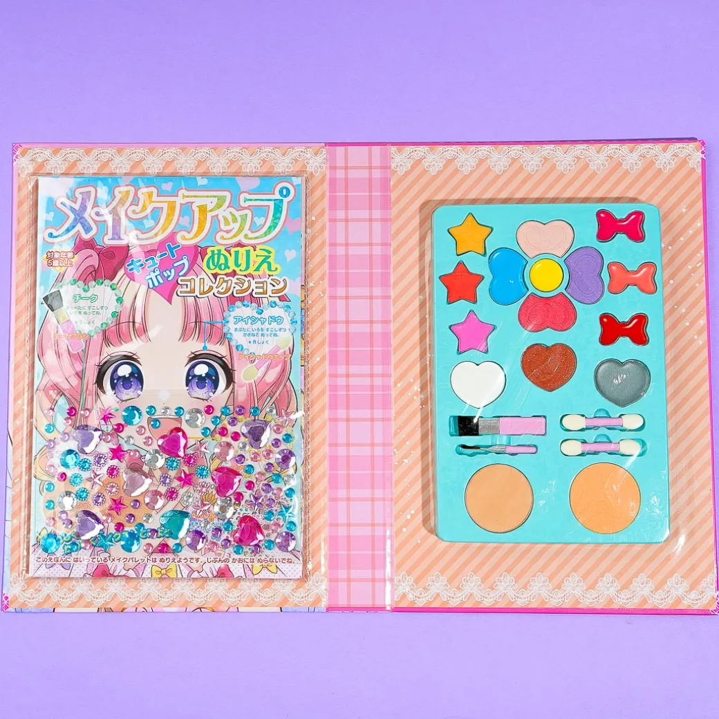 Kawaii Anime Girl Coloring Book With Make Up Palette