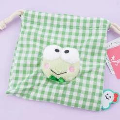 Kero Kero Keroppi Checkered Drawstring Bag