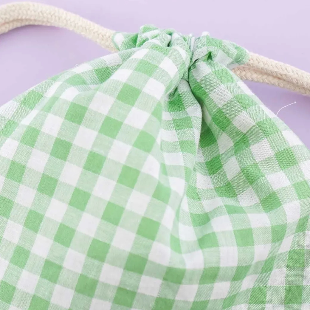 Kero Kero Keroppi Checkered Drawstring Bag