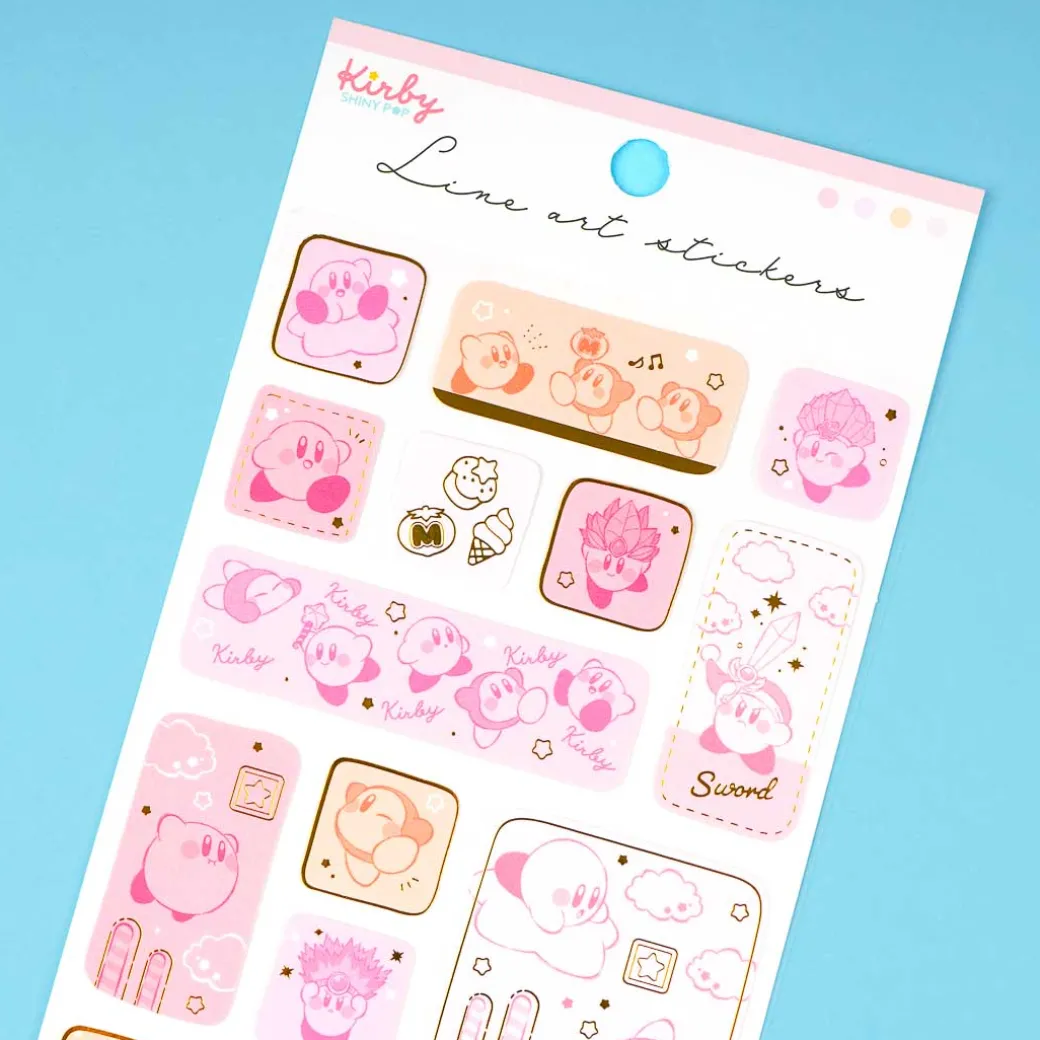 Kirby & Waddle Dee Line Art Stickers