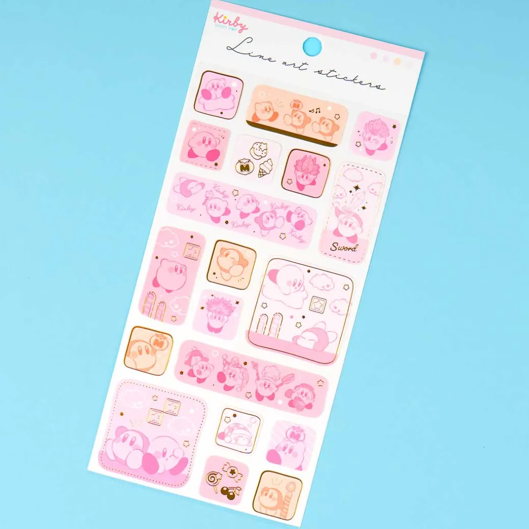 Kirby & Waddle Dee Line Art Stickers