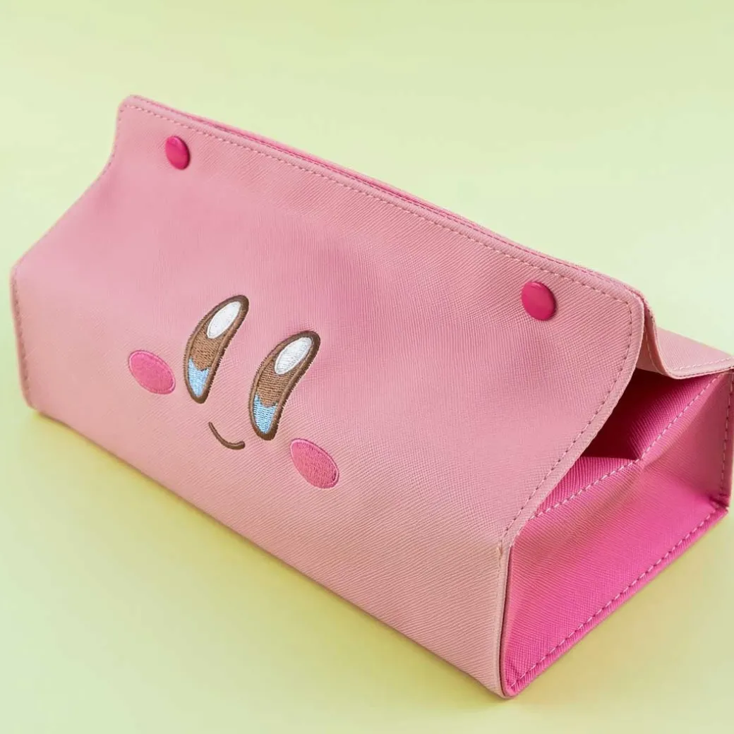 Kirby Face Faux Leather Tissue Box Cover