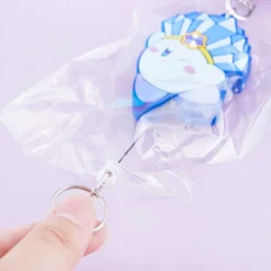 Kirby Ice Retractable Keyring Charm