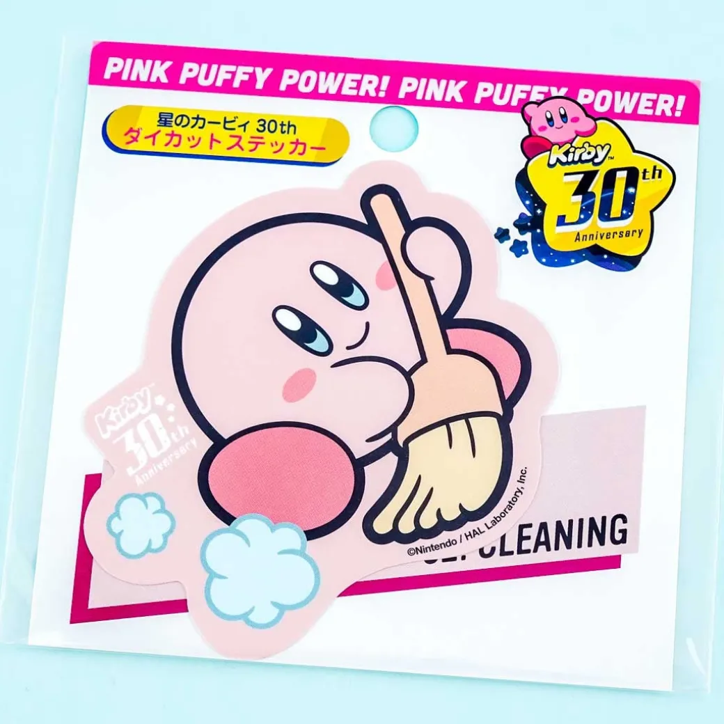Kirby 30th Anniversary Die-cut Sticker - Broom