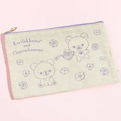 Korilakkuma & Chairoikoguma Flower Tea Time Flat Pouch - Purple
