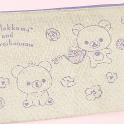 Korilakkuma & Chairoikoguma Flower Tea Time Flat Pouch - Purple