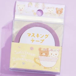 Korilakkuma & Chairoikoguma Flower Tea Time Glittery Washi Tape