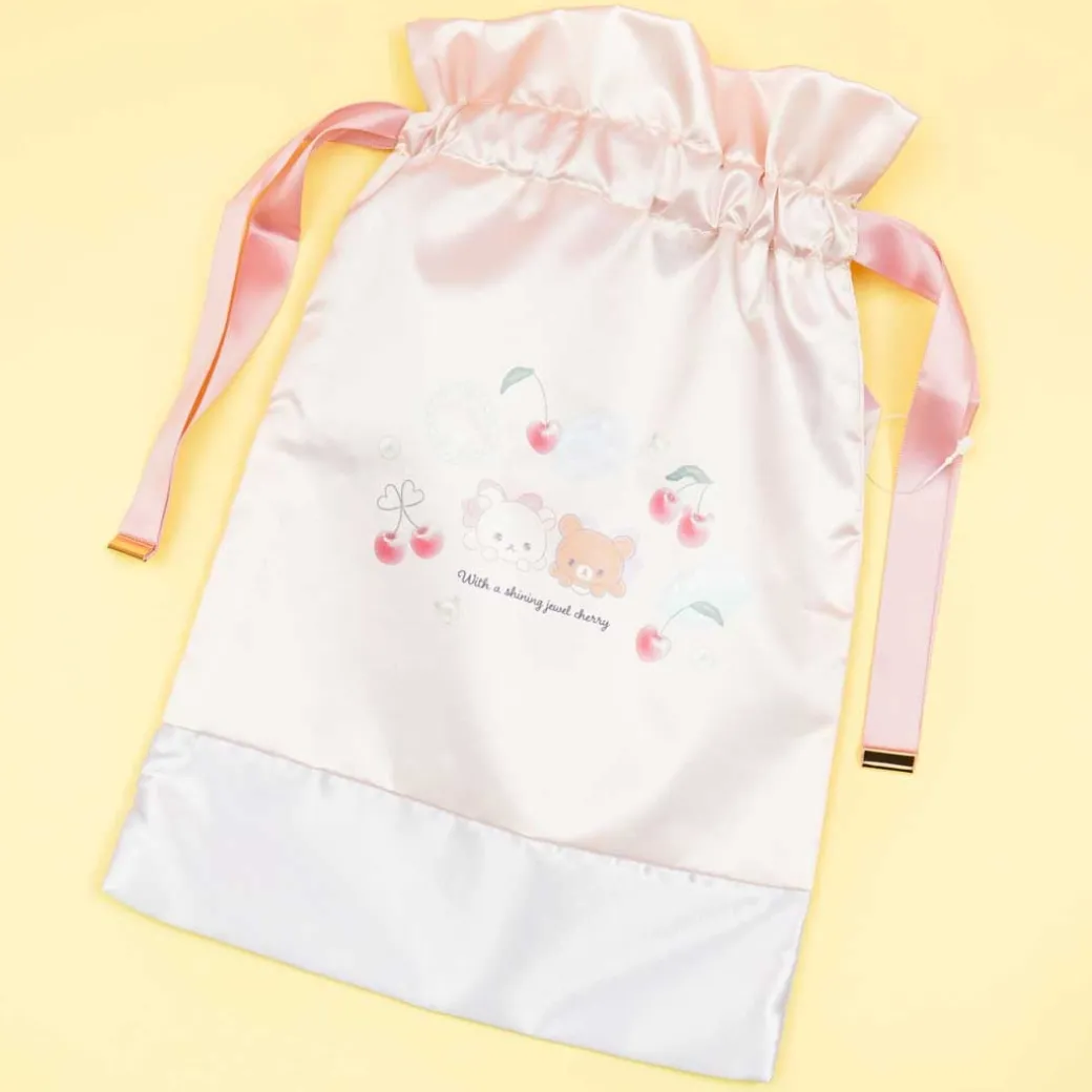 Korilakkuma & Chairoikoguma Korikogu Jewel Cherry Drawstring Pouch
