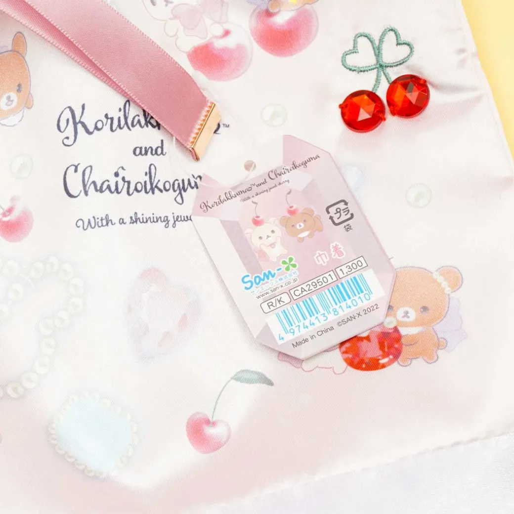 Korilakkuma & Chairoikoguma Korikogu Jewel Cherry Drawstring Pouch