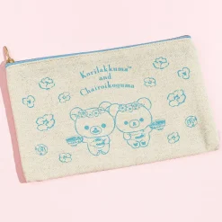 Korilakkuma & Chairoikoguma Flower Tea Time Flat Pouch - Blue