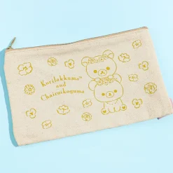 Korilakkuma & Chairoikoguma Flower Tea Time Flat Pouch - Yellow