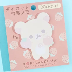 Korilakkuma Full of Strawberry Day Die-Cut Sticky Notes