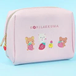 Korilakkuma Full of Strawberry Day Faux Leather Pouch