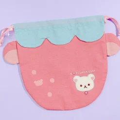 Korilakkuma Full of Strawberry Drawstring Pouch