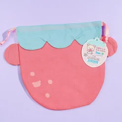 Korilakkuma Full of Strawberry Drawstring Pouch