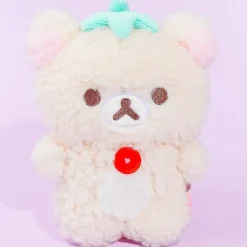 Korilakkuma Full of Strawberry Day Plushie Coin Purse - White Strawberry