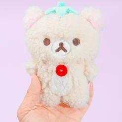 Korilakkuma Full of Strawberry Day Plushie Coin Purse - White Strawberry