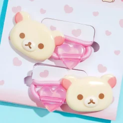 Korilakkuma Pastel Pink Heart Hair Tie Set - 2 pcs