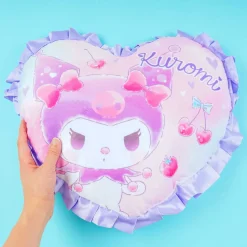 Kuromi & Cherries Heart-Shaped Cushion