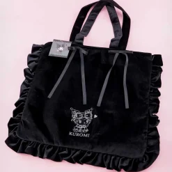 Kuromi Frilly Velvet Tote Bag