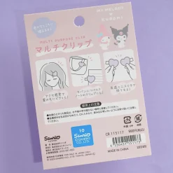 Kuromi & My Melody Glittery Multi Purpose Metal Clip Set