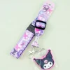 Kuromi & My Melody Plaid Lanyard With Rubber Charm Keychain