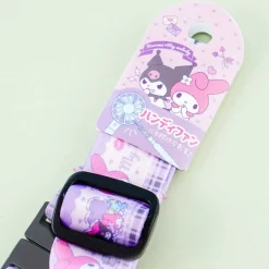 Kuromi & My Melody Plaid Lanyard With Rubber Charm Keychain