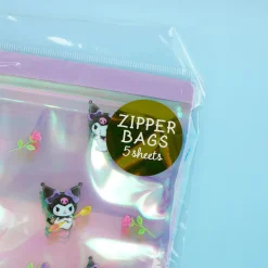 Kuromi Aurora Holographic Zip Bag Set - 5 Pcs