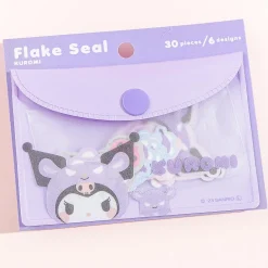 Kuromi Baku Sticker Flakes With Pouch