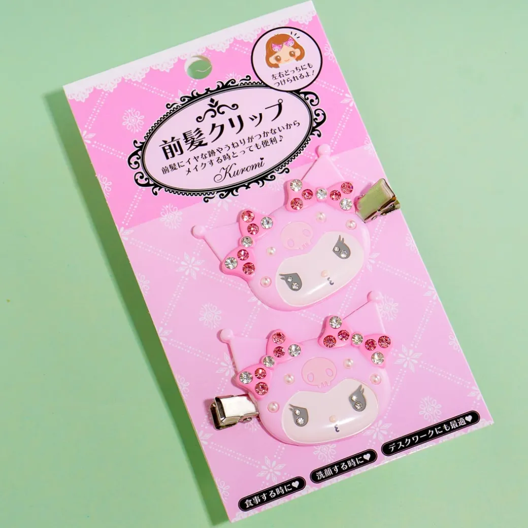 Kuromi Bejeweled Sakura Bangs Clip Set