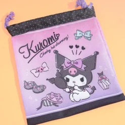 Kuromi Charm Drawstring Bag