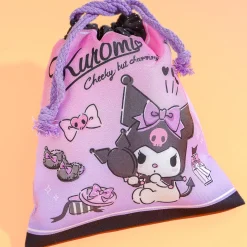 Kuromi Charm Drawstring Bag