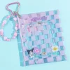Kuromi Checkered Clear Flat Pouch With Charm
