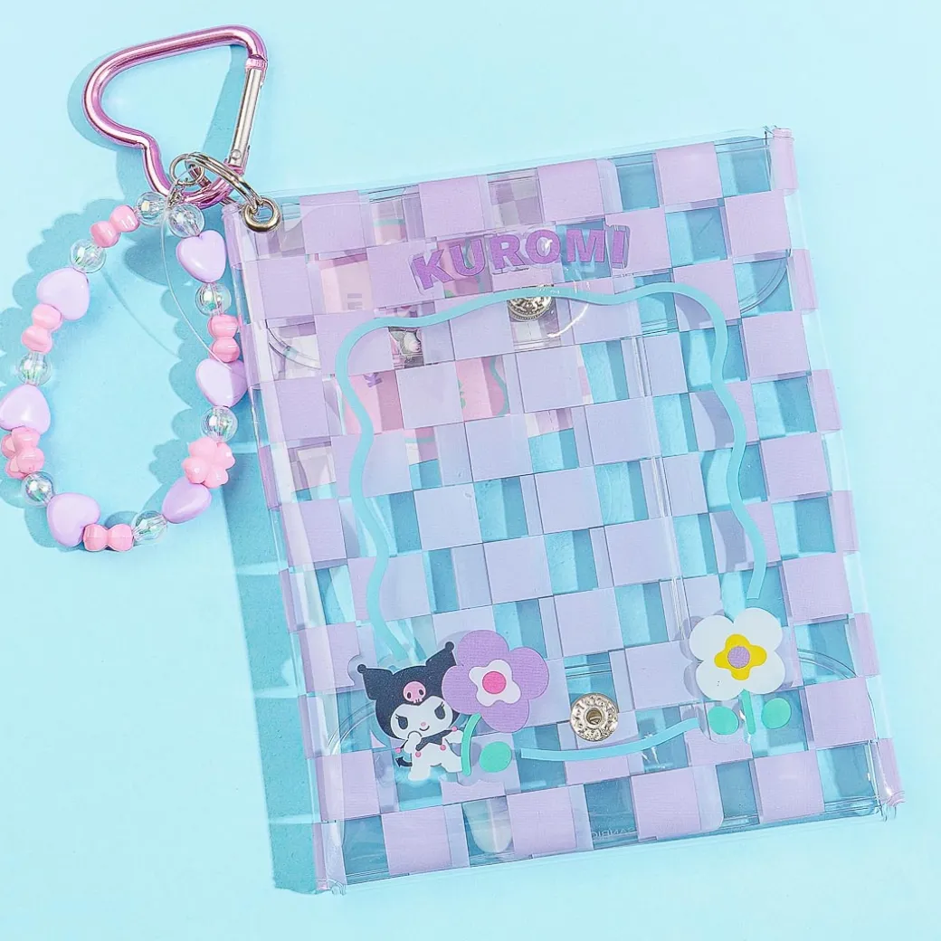 Kuromi Checkered Clear Flat Pouch With Charm