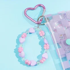 Kuromi Checkered Clear Flat Pouch With Charm