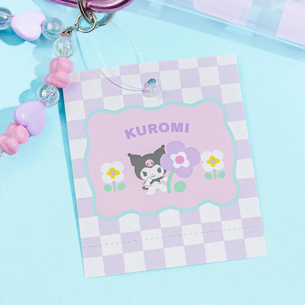 Kuromi Checkered Clear Flat Pouch With Charm