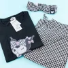 Kuromi Checkered Pajamas With Headband Set