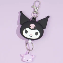 Kuromi Cheeky Face Reel Keychain