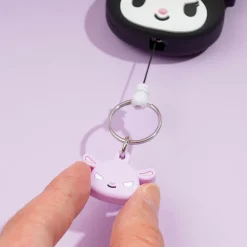 Kuromi Cheeky Face Reel Keychain