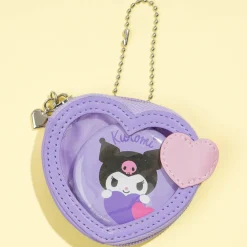 Kuromi Colorful Heart Mini Pouch & Badge Set